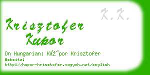 krisztofer kupor business card